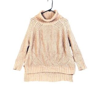 Charlotte Russe Sweater Women's M Long Sleeve Turtleneck Chunky Knit Pinky Rose